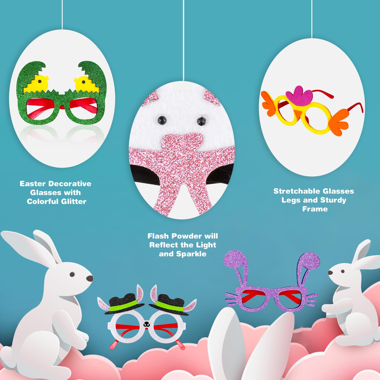 MGparty Easter glasses frame photo booth prop that boosts party fun.
