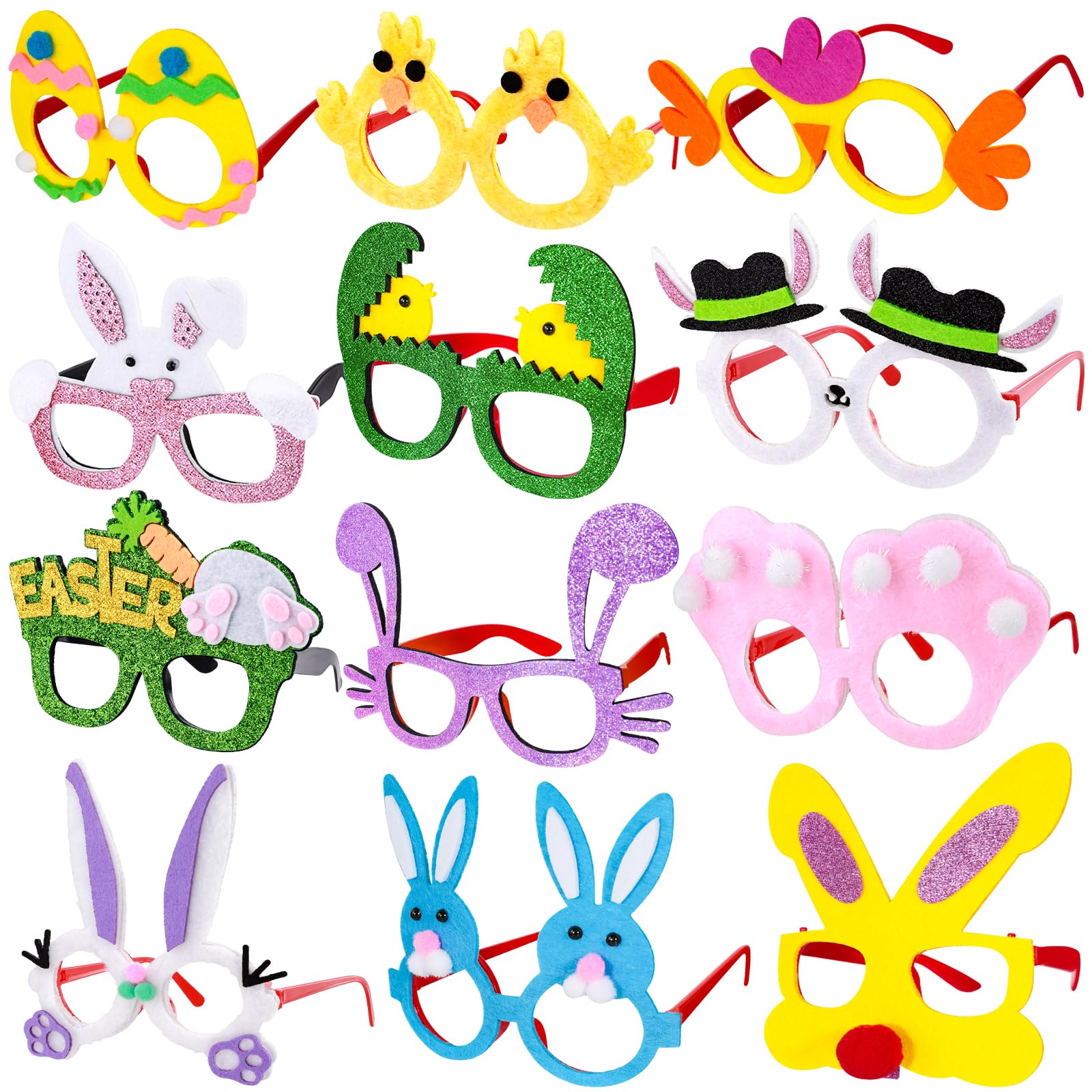 MGparty Easter glasses frame rabbit face close-up for vivid party selfies.