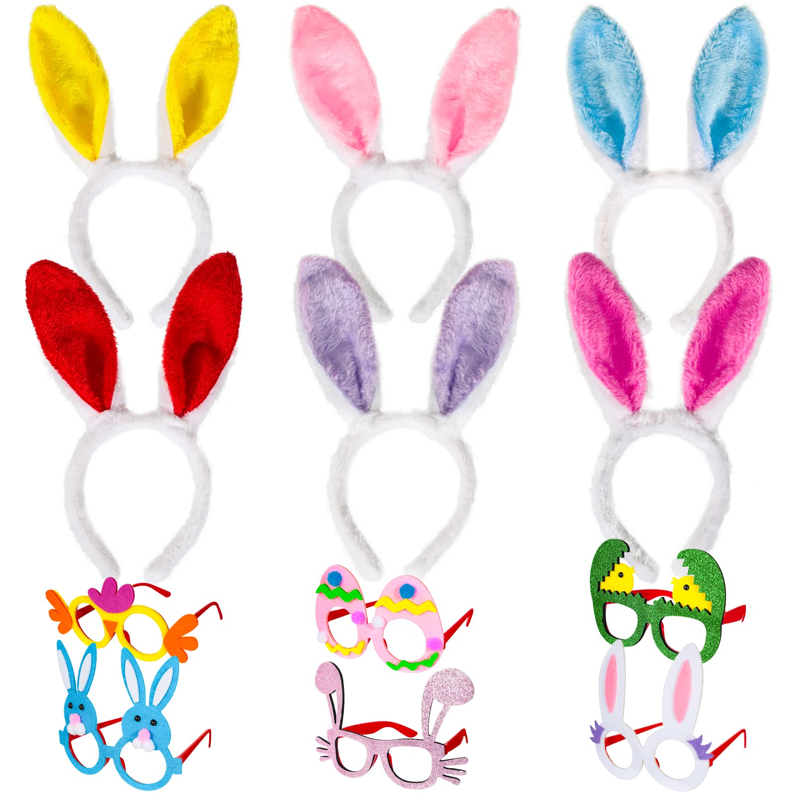 MGparty Easter headbands with soft plush ears for comfortable all-day wear