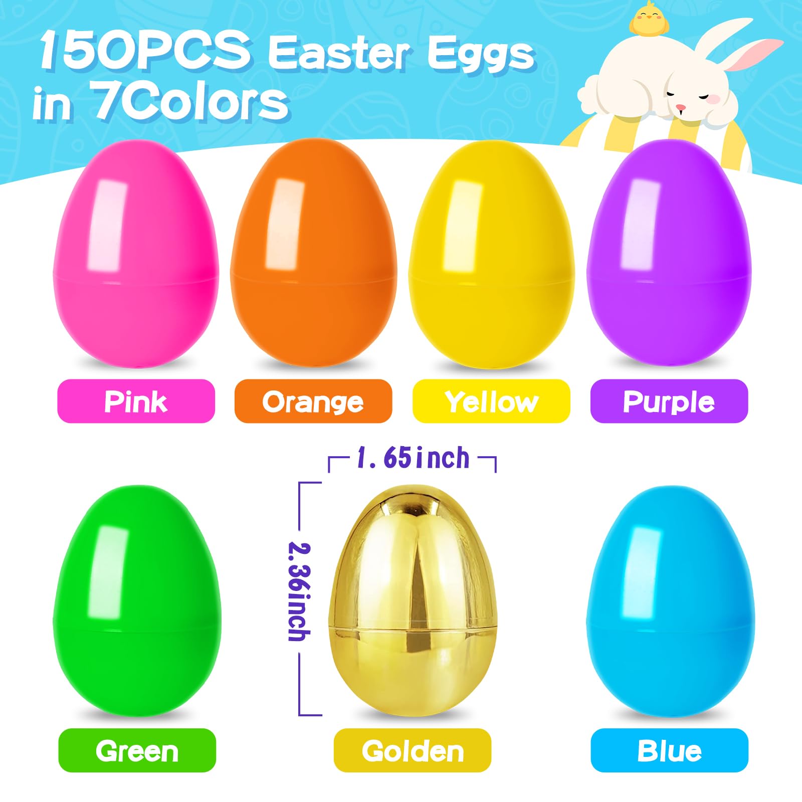 MGparty fillable Easter eggs ideal for DIY candy or toy surprises.