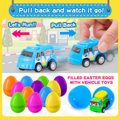 MGparty pull-back cars inside colorful eggs encourage active, screen-free play.