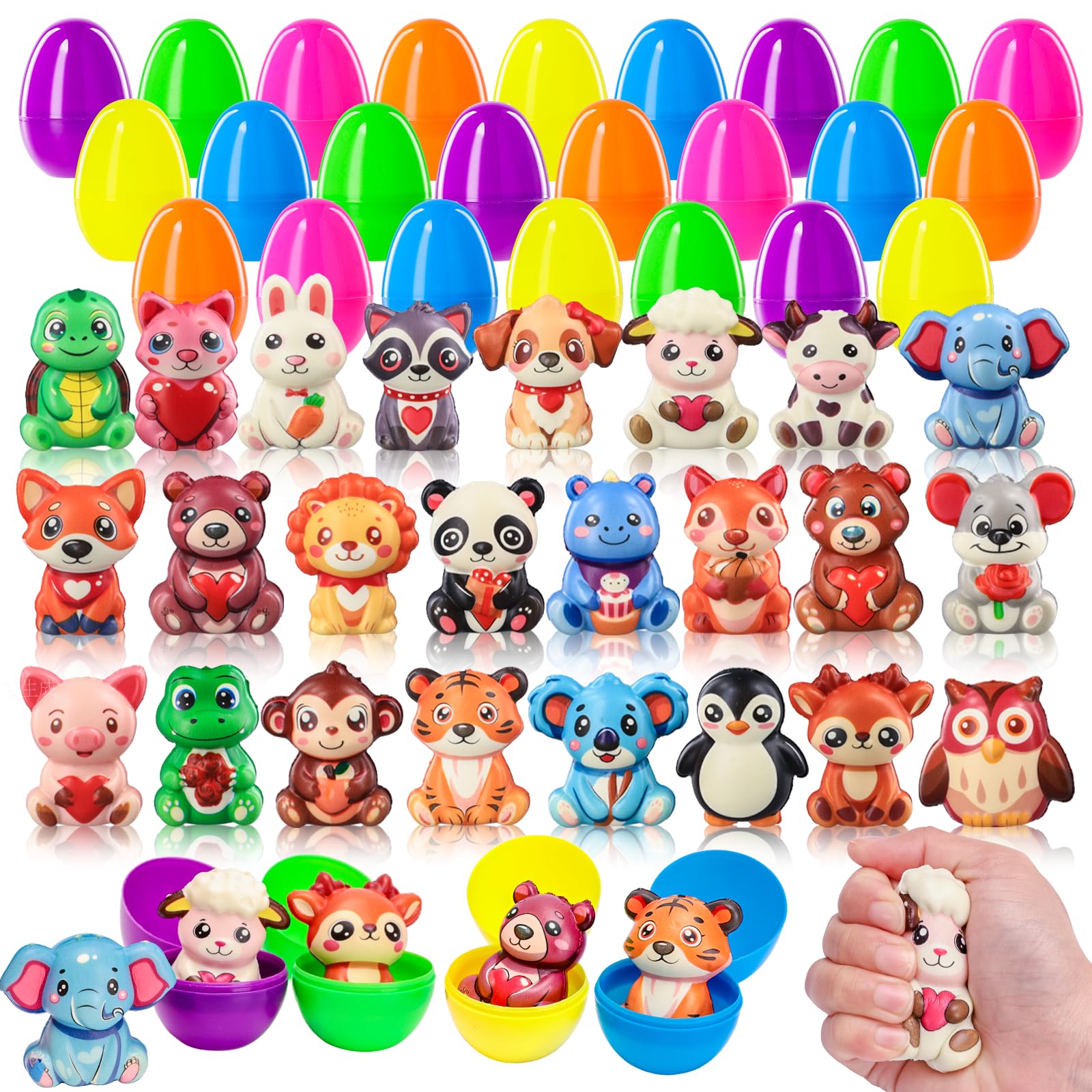 MGparty squishy animal toys inside eggs for tactile play