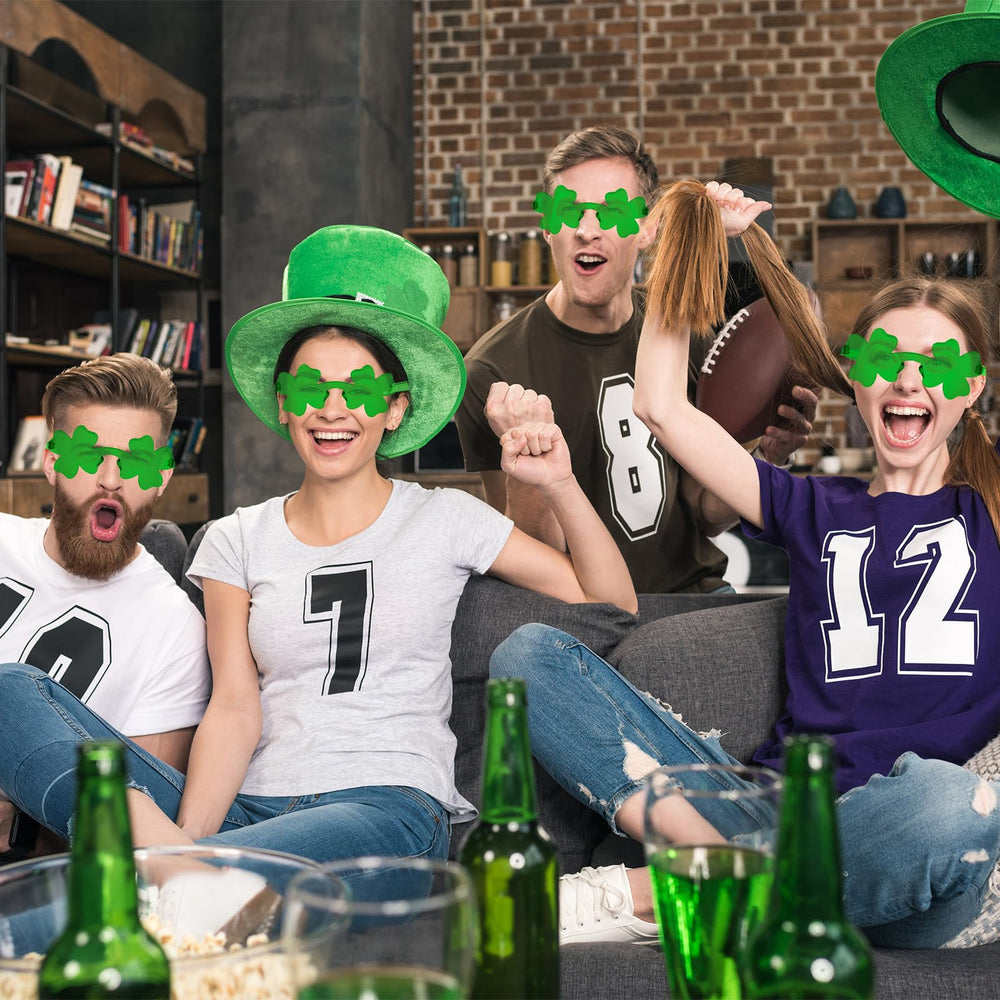 MGparty shamrock eyeglasses fit most faces, ideal for photo moments and parades