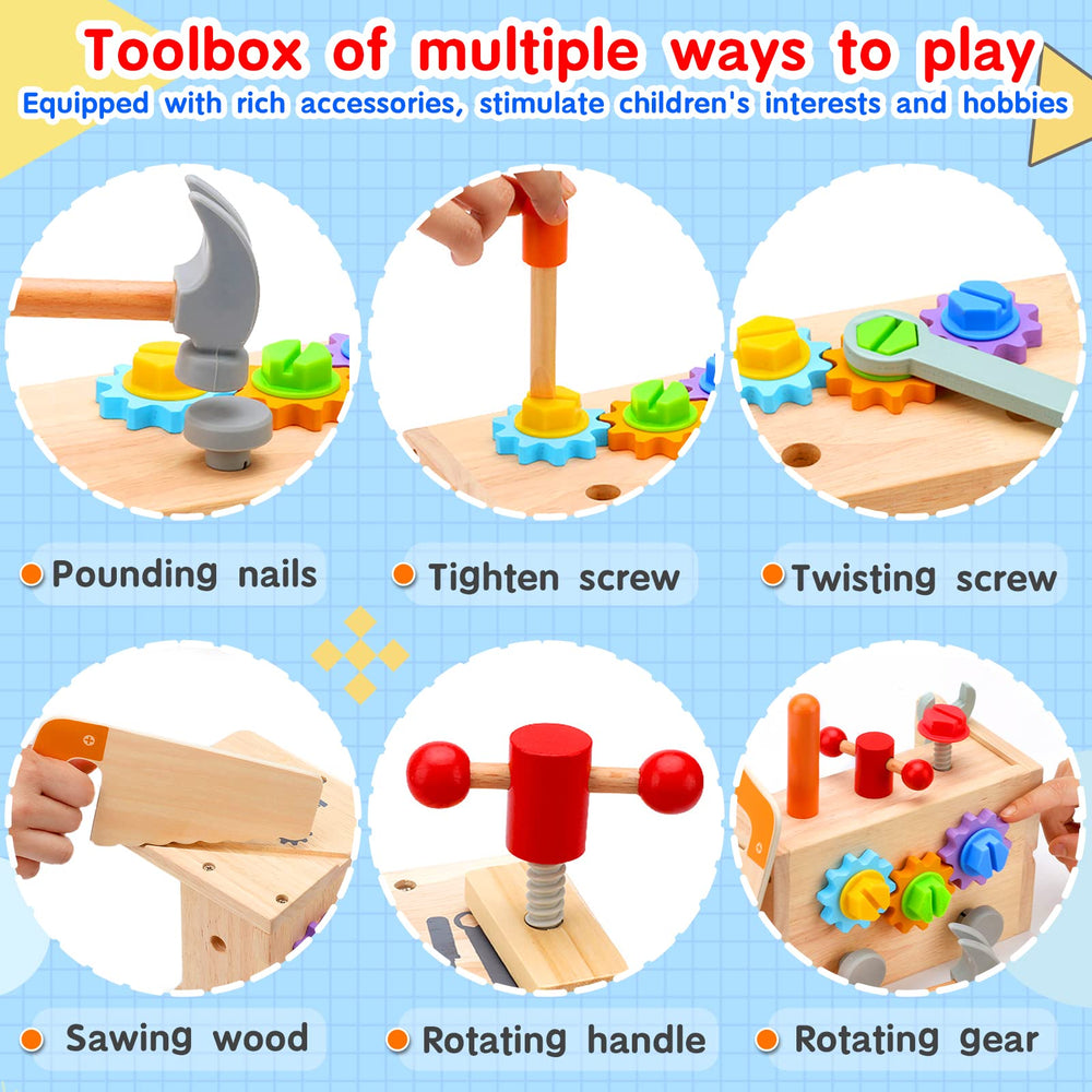 Mgtfbg Kids Tool Set wooden hammer to improve coordination during builds