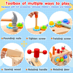 Mgtfbg Kids Tool Set wooden hammer to improve coordination during builds
