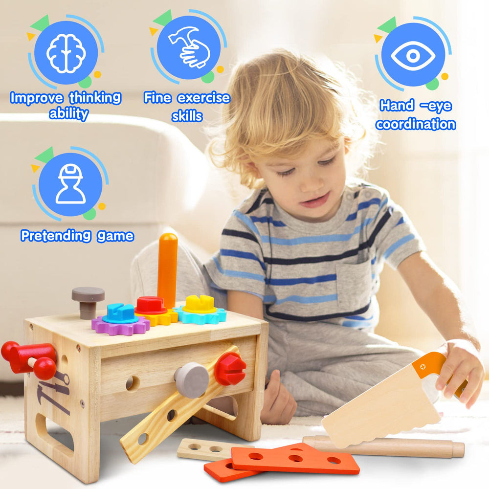 Mgtfbg Kids Tool Set wooden saw for safe pretend construction