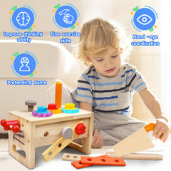 Mgtfbg Kids Tool Set wooden saw for safe pretend construction
