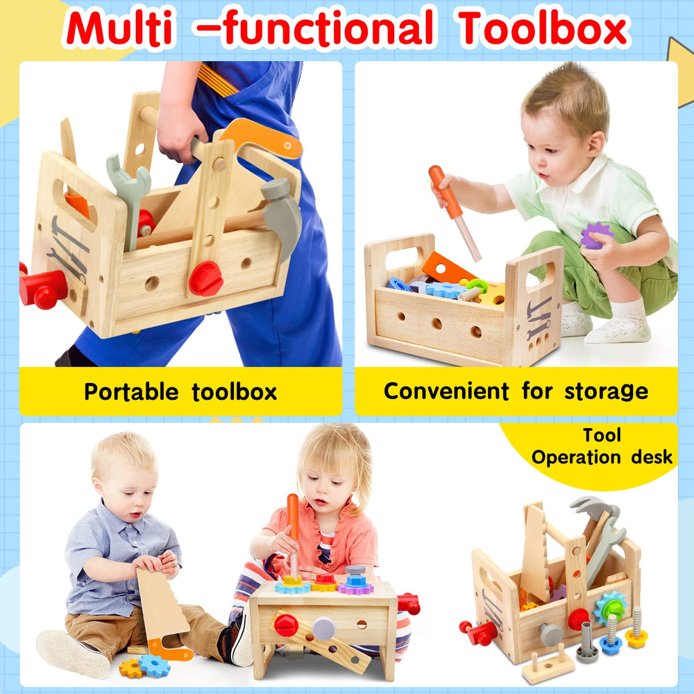 Mgtfbg Kids Tool Set wooden wrench for imaginative building play