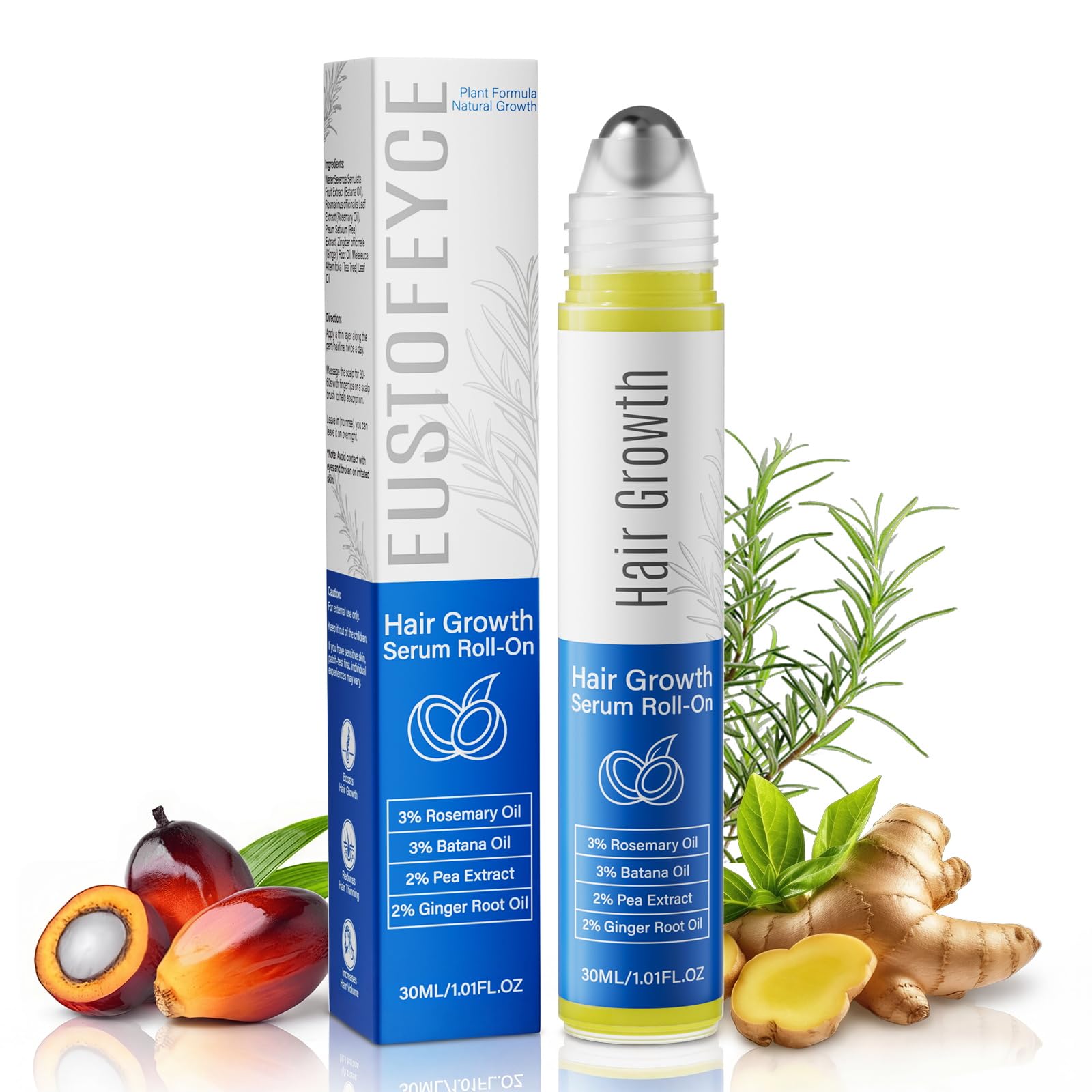 MGVAASURC Hair Growth Serum Roll-On with rosemary for targeted scalp refreshment