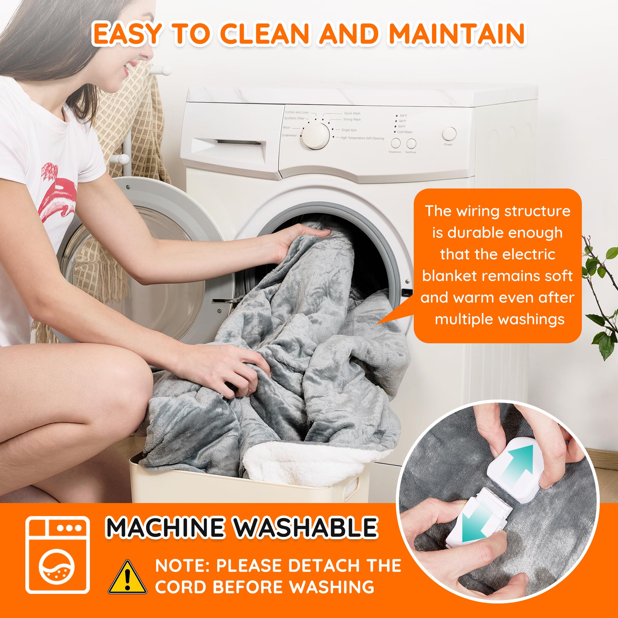 Mia&Coco machine-washable blanket for easy care