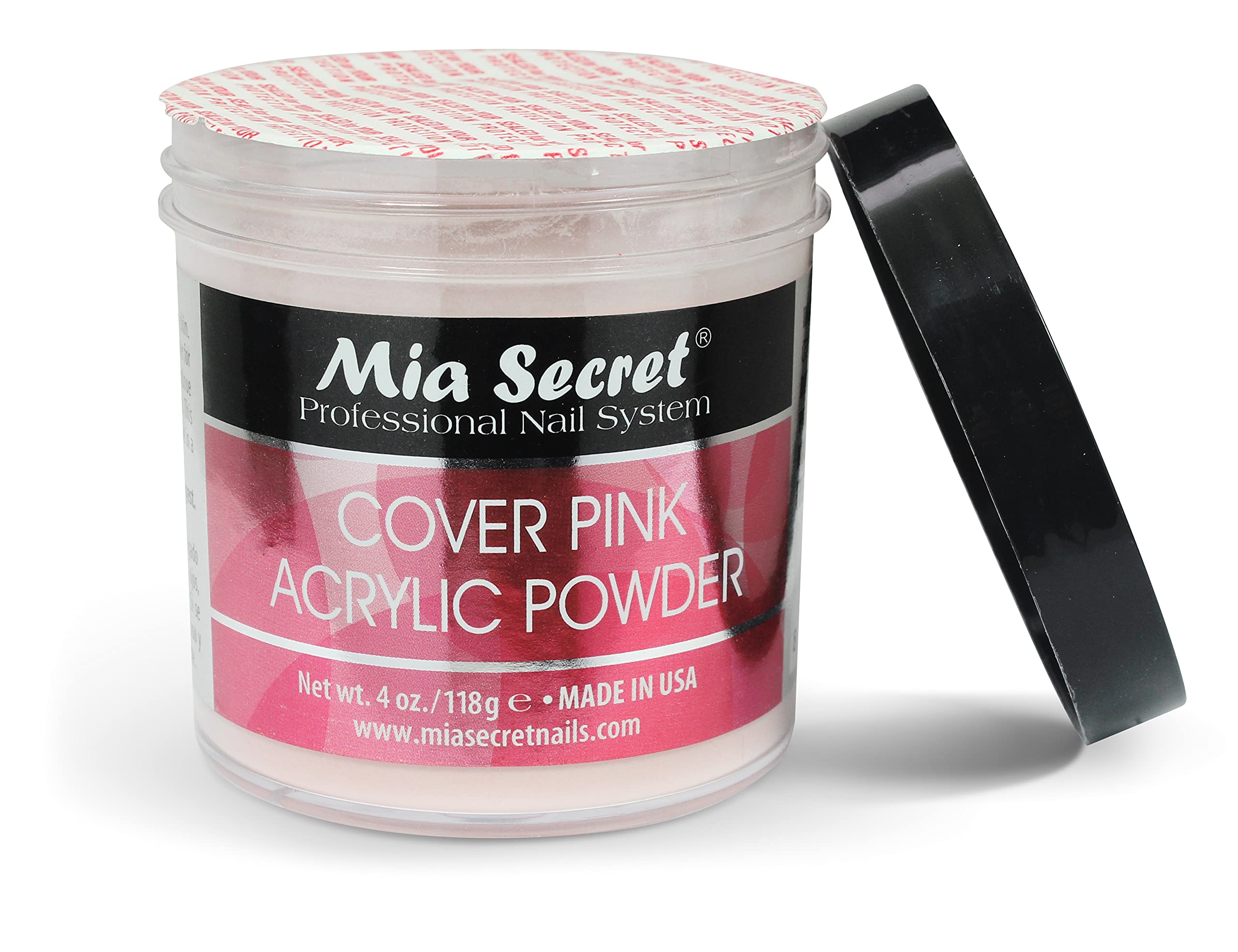 Mia Secret pink acrylic powder swirled on palette.