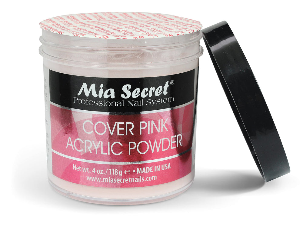 Mia Secret pink acrylic powder swirled on palette.