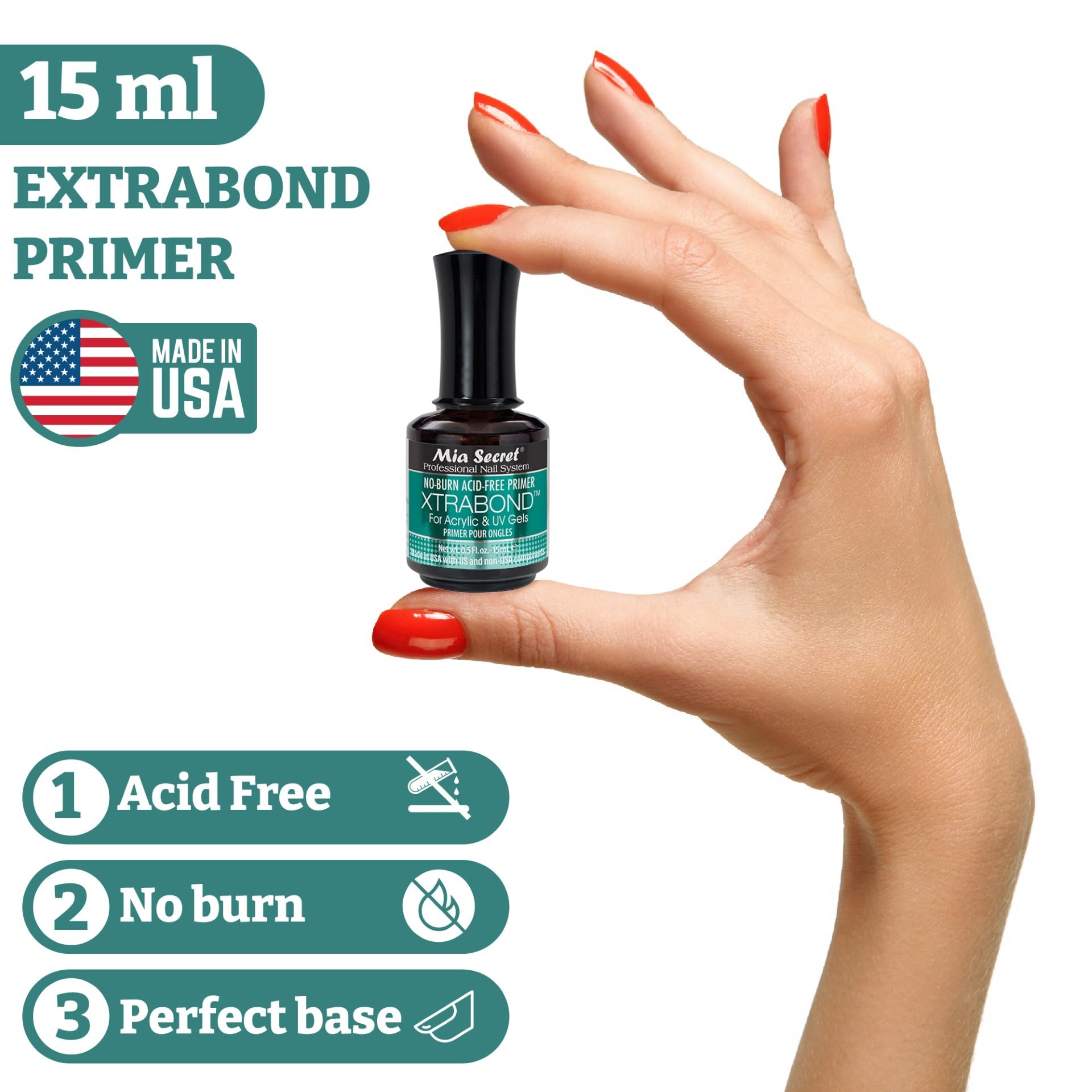 Primer bonding action on nail surface with Mia Secret XTRABOND