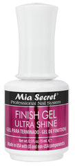 Mia Secret UV Finish Gel Top Coat bottle close-up with high-gloss shine