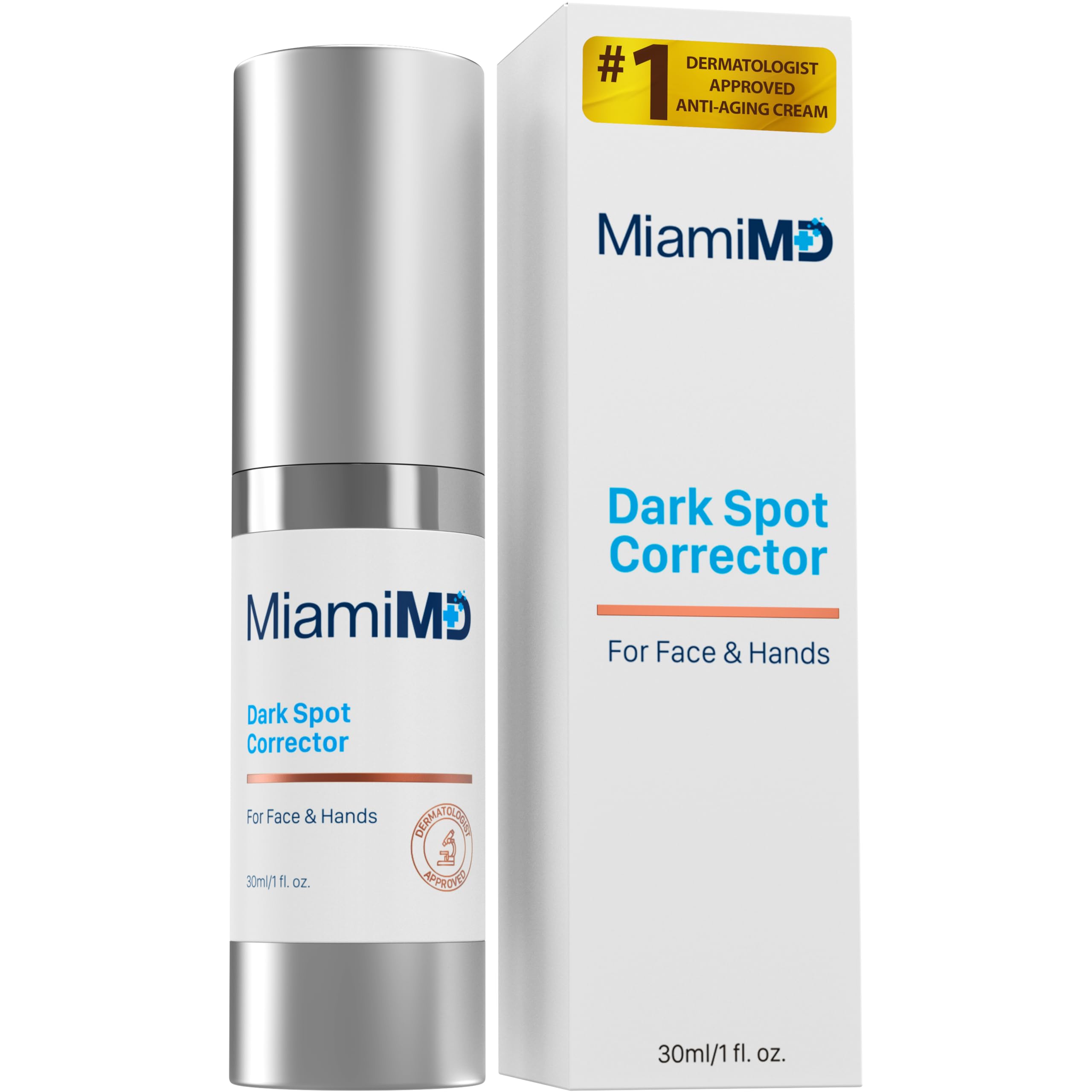 MiamiMD Dark Glow Renewal Serum bottle for daily brightening at home.