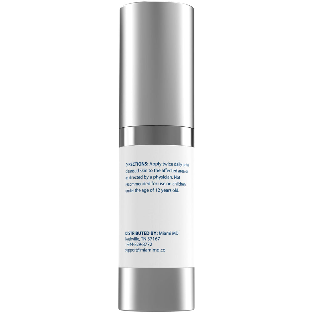 Face application of MiamiMD Dark Glow Renewal Serum supports an even skin tone.