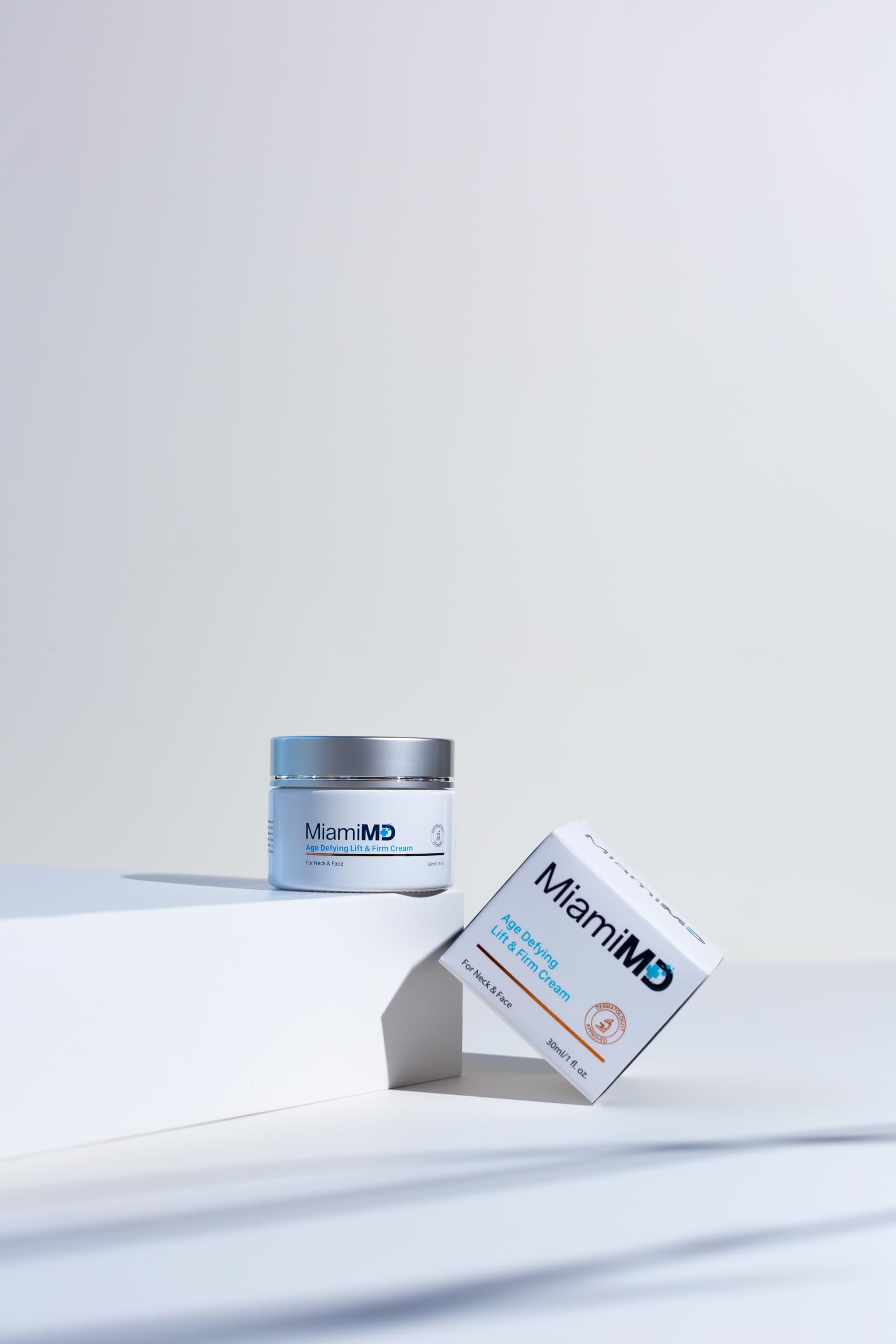 MiamiMD tube pump dispenses the cream with controlled ease.