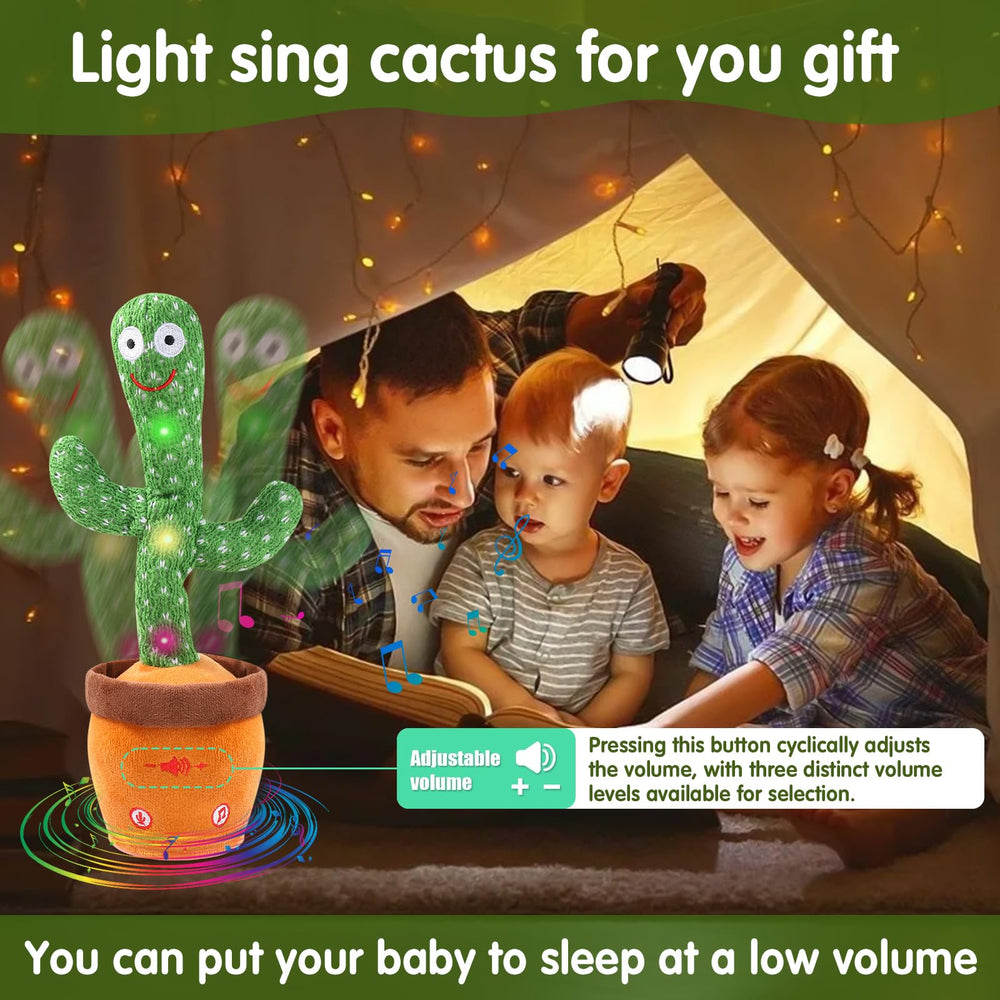 MIAODAM 12-inch dancing cactus fits on tables and shelves.