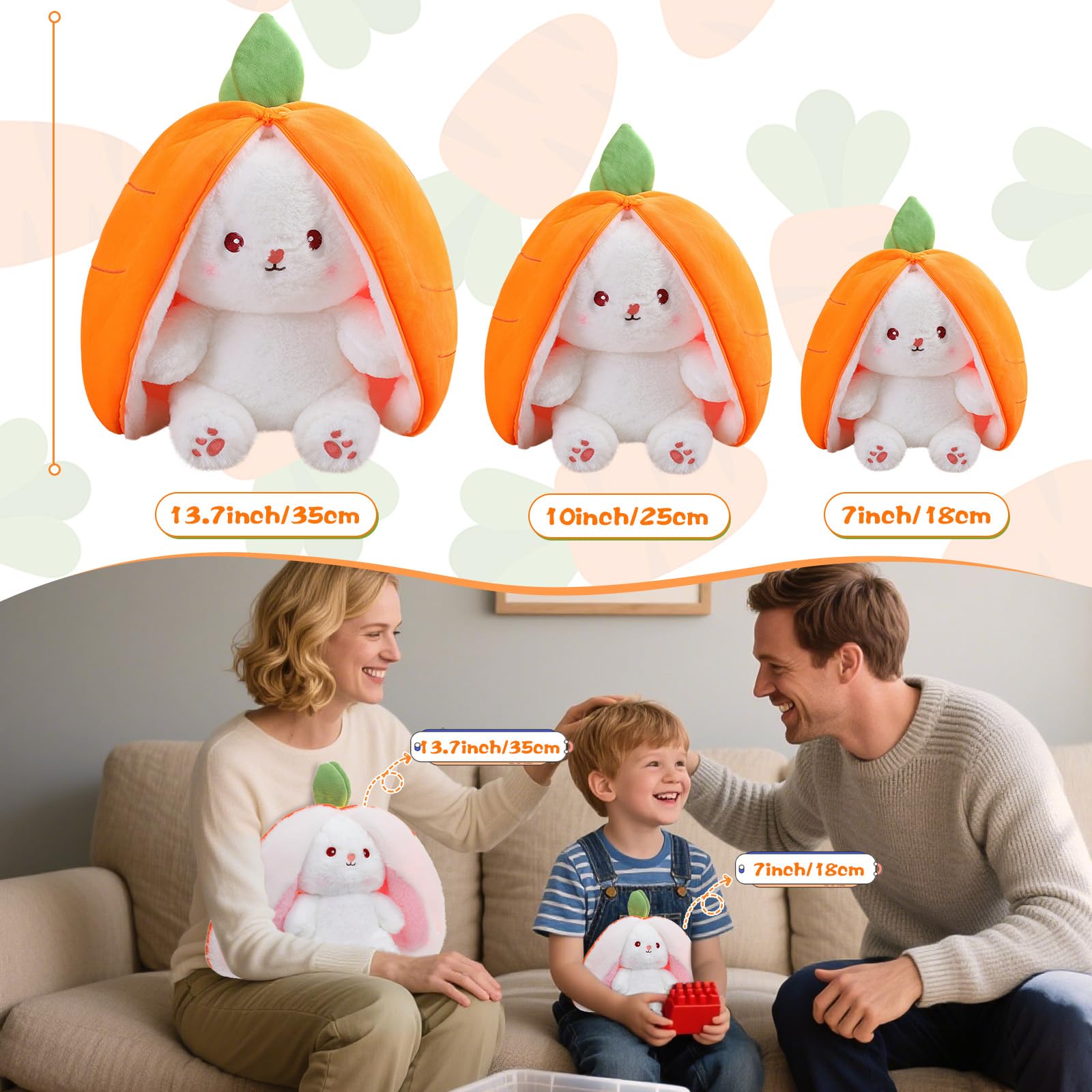 MIAODAM fruit bunny plush with soft fabric and cozy cuddles