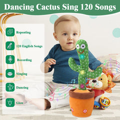 MIAODAM Glowing Cactus Toy lights up with changing colors.