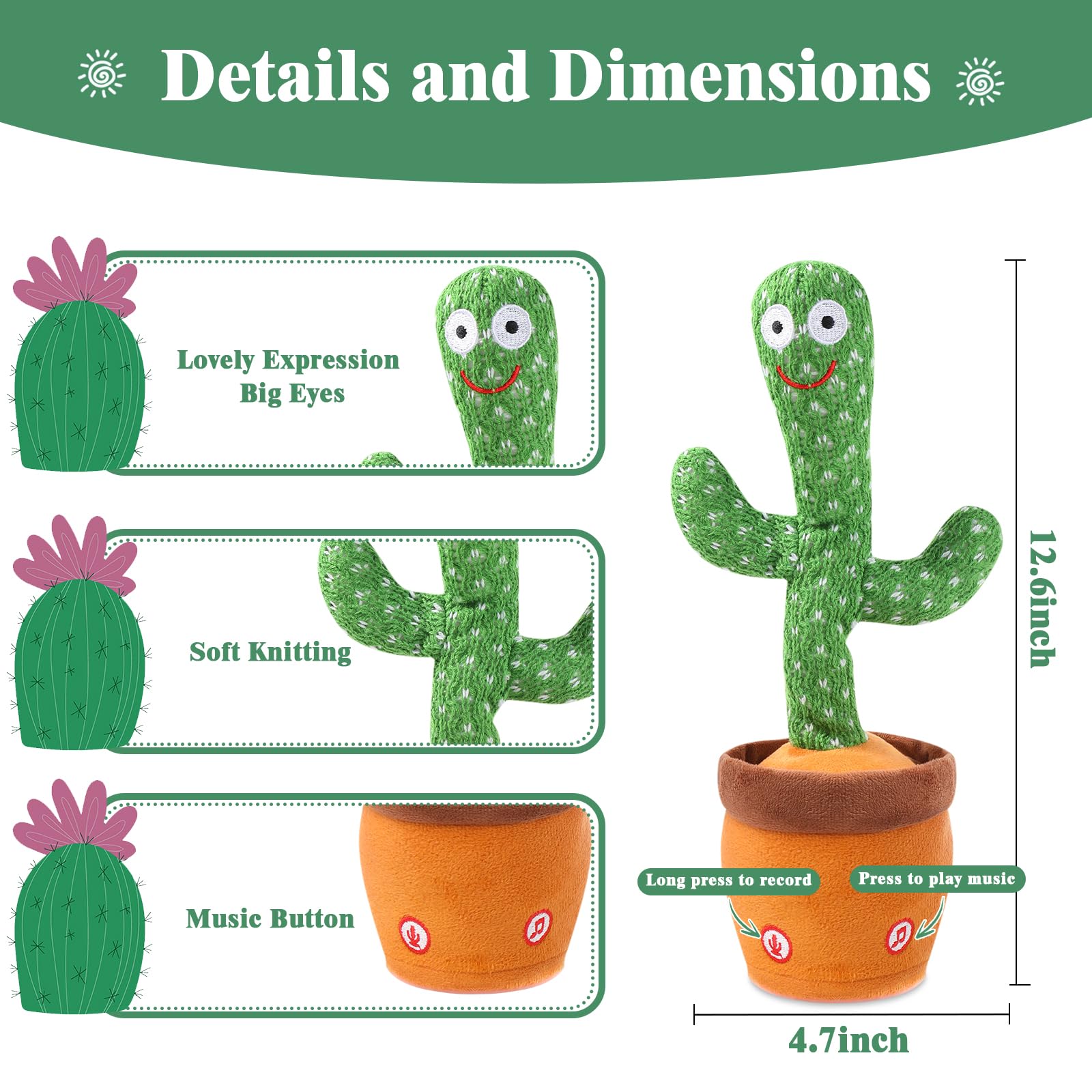 MIAODAM Talking Cactus repeats your words during interactive play.