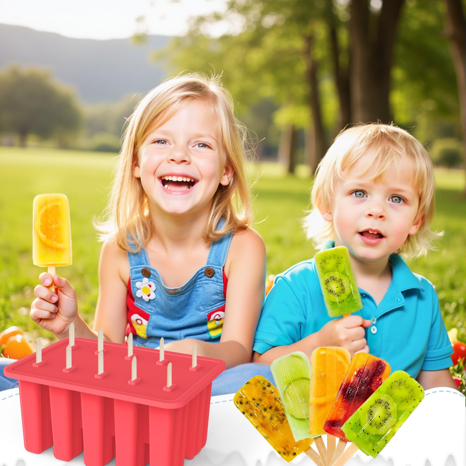 Miaowoof ice pop brush assists easy cleaning after use.