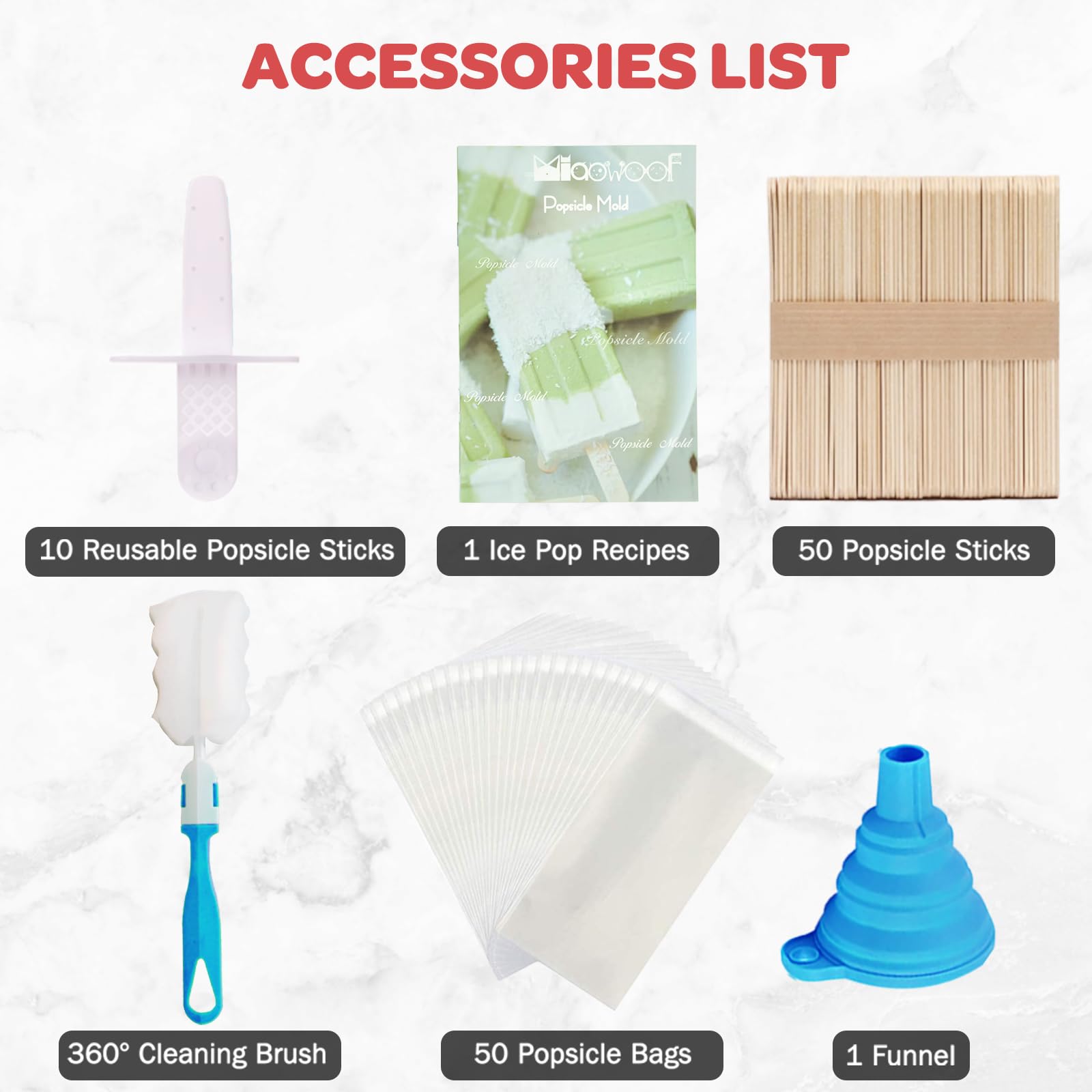 Miaowoof popsicle funnel helps fill molds cleanly and quickly.