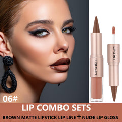 MiaSarah nude brown lip liner closeup showing sharp definition and control.