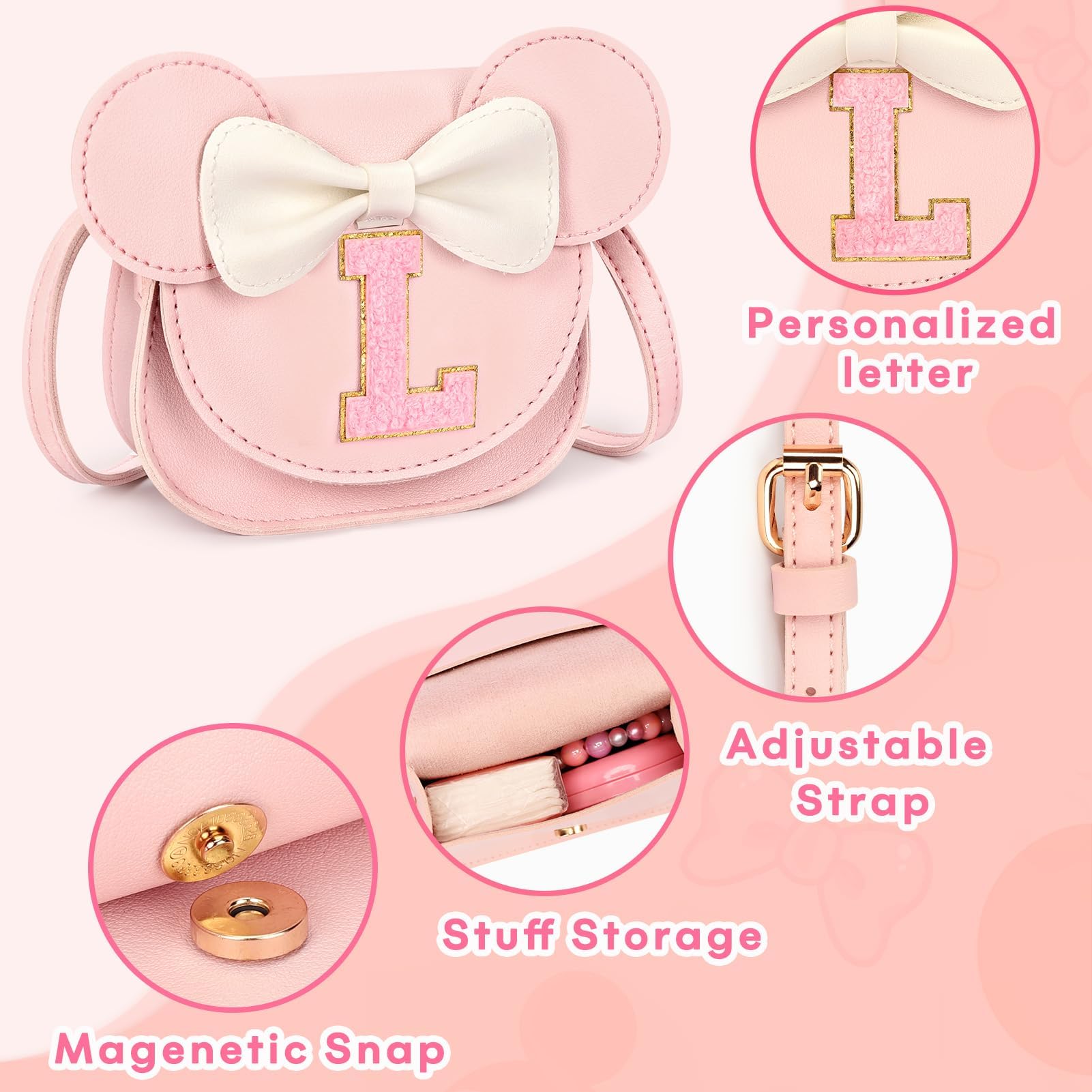 Mibasies purse for ages 2-4 girls, versatile for pretend play and travel.