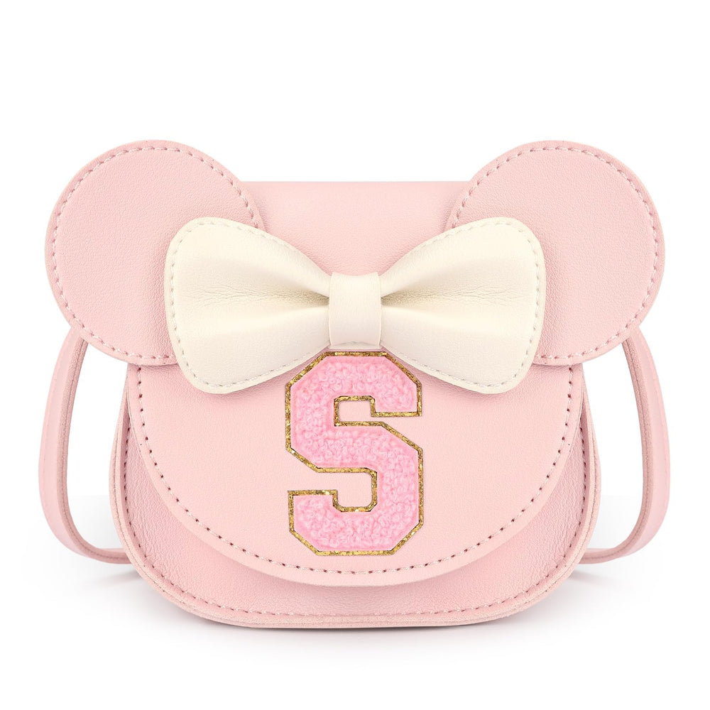 Mibasies pink toddler purse with letter S for everyday carry and style