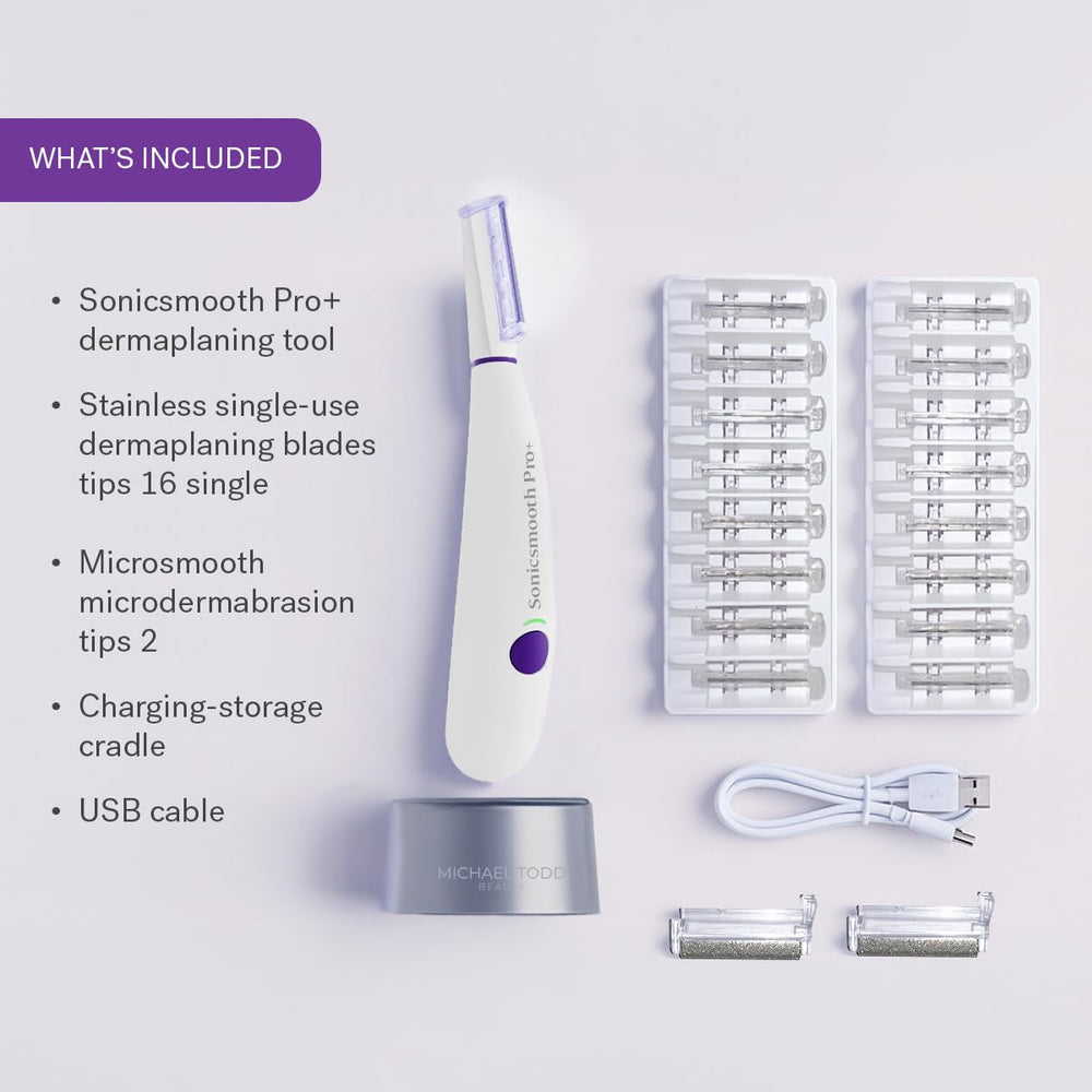 Michael Todd Sonicsmooth Pro+ safety edges support gentle dermaplaning.