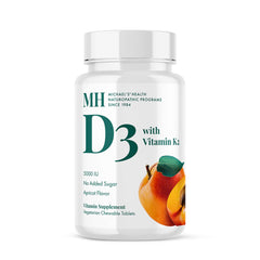Michael's D3 K2 chewables apricot bottle supports bone health with a tasty daily dose