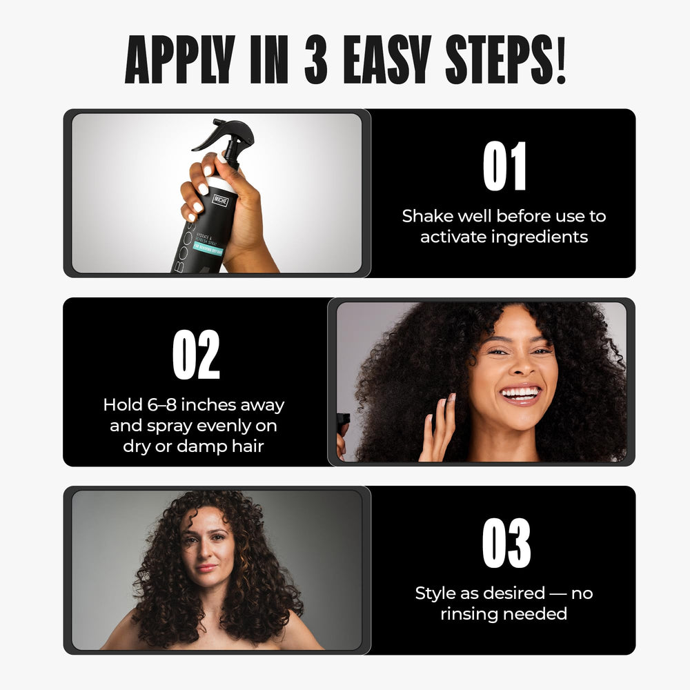 Miche Beauty Hydrate & Refresh on curly hair showing defined pattern.