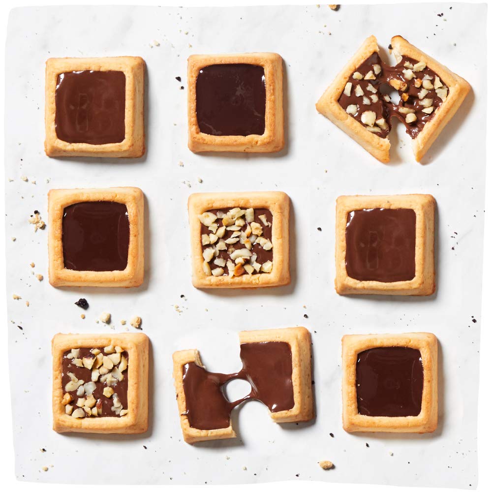 Michel et Augustin chocolate hazelnuts shortbread cookies with toasted nuts for crunch.