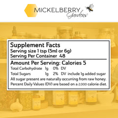 Mickelberry Gardens Fire Cider label close-up with organic herbs.