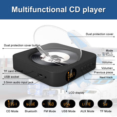 MICOCIOUS portable CD player wall mount backboard for space saving setup