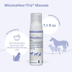 MiconaHex+Triz mousse on cat coat for easy antibacterial care.