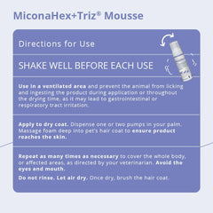 MiconaHex+Triz mousse on horse coat for barrier-support potential.