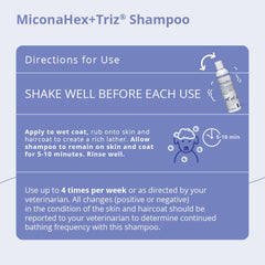 MiconaHex+Triz shampoo application paws image showing easy grooming for dogs