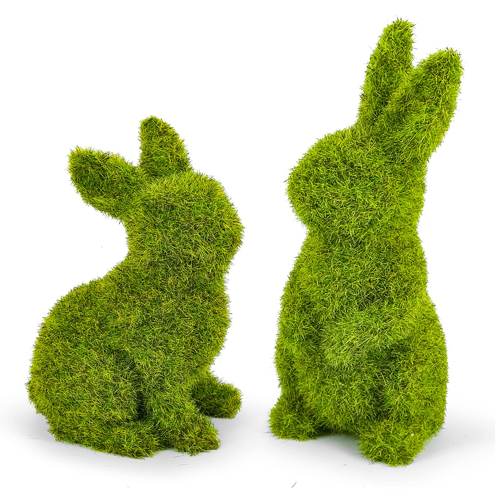MicoSim moss bunny sitting small for tabletop decor with spring charm.