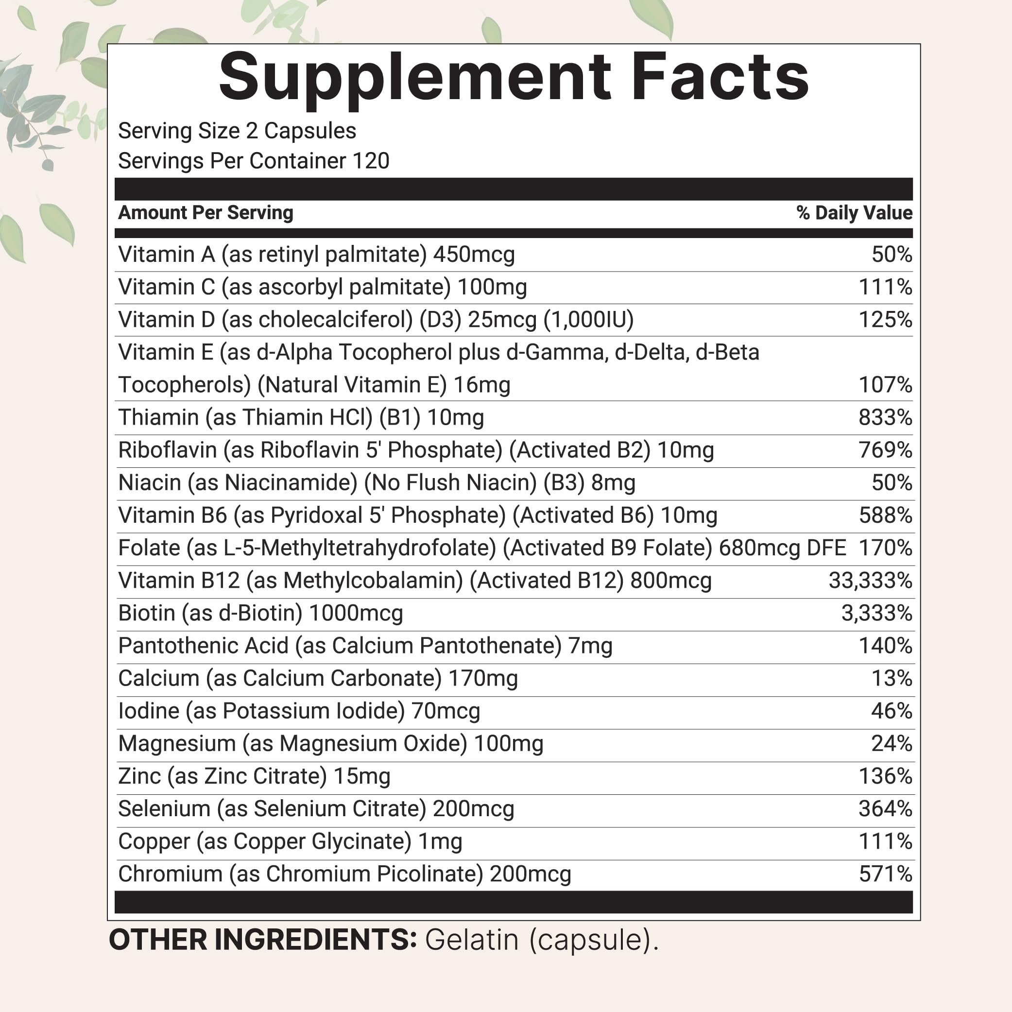 Micro Ingredients 19-in-1 formula label highlighting bioactive nutrients for daily use.