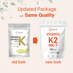 Micro Ingredients provides 200 mcg MK-7 per daily dose for consistent supplementation.