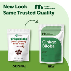 Micro Ingredients 3-in-1 formula bottle closeup showing ginkgo, ginseng and lion’s mane blend.