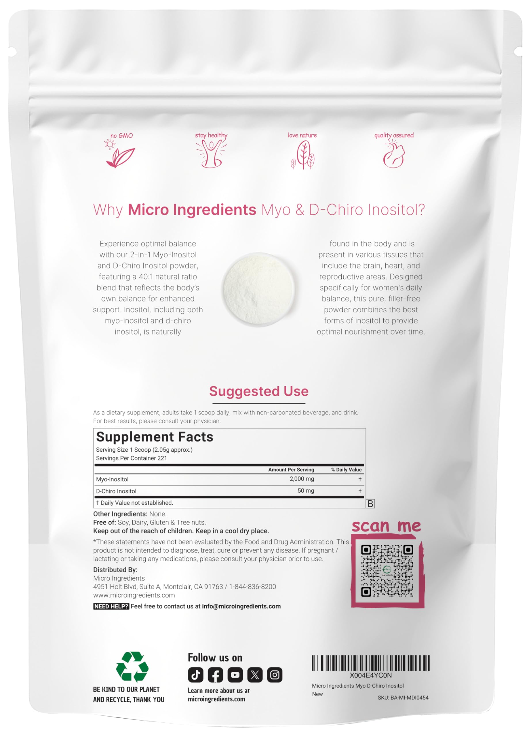 Micro Ingredients 40-to-1 ratio view promotes balanced hormones for daily wellness.