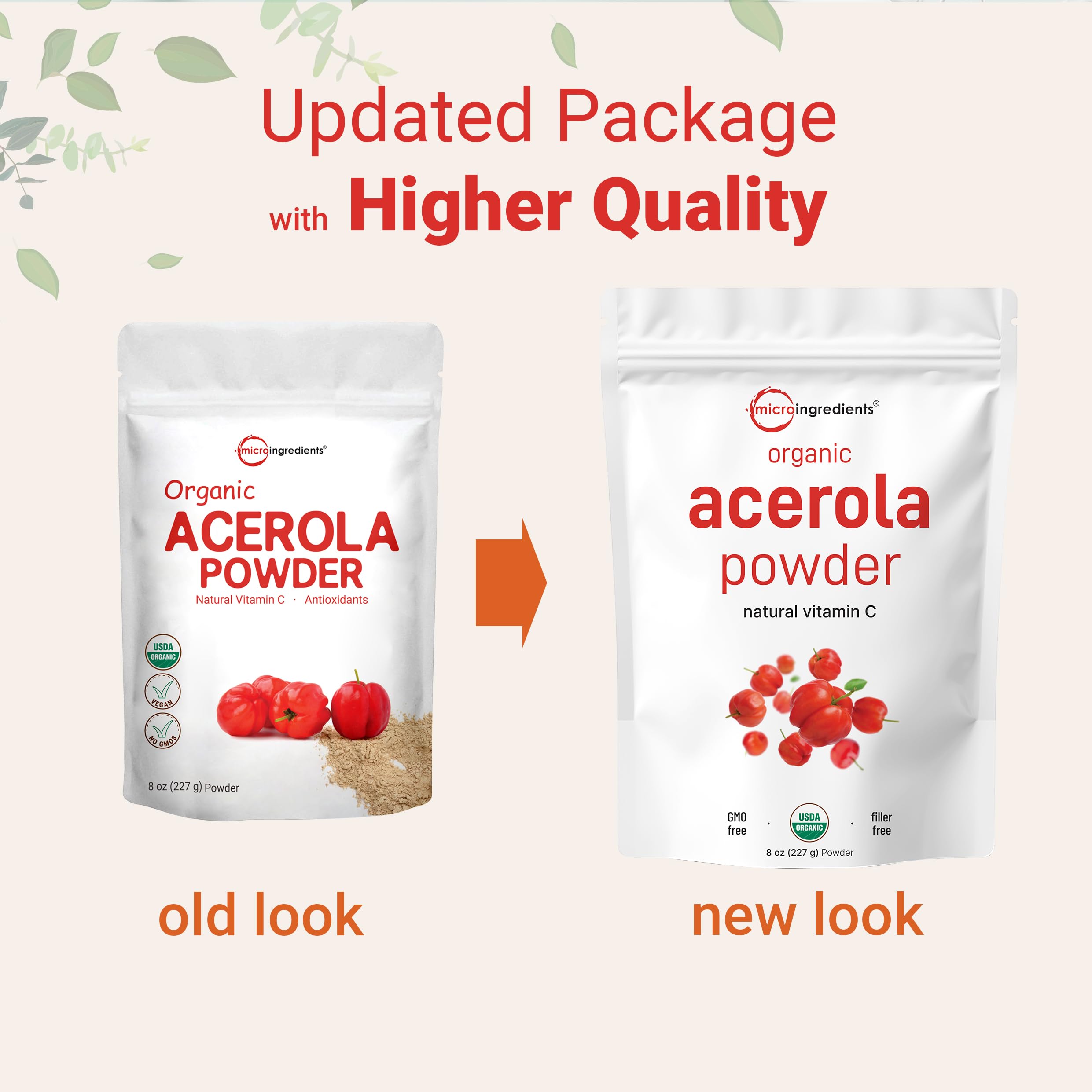 Acerola powder poured into a glass for shakes