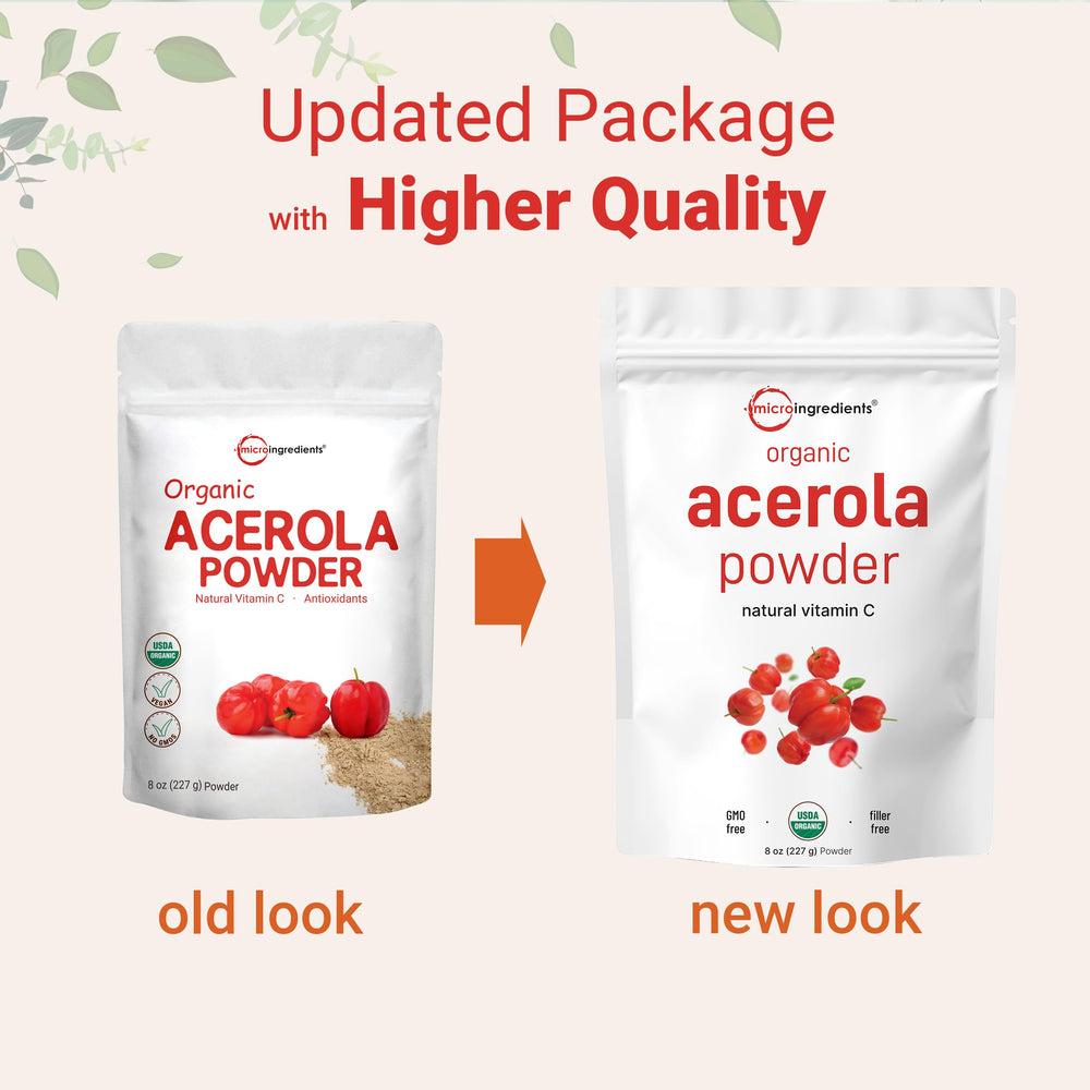 Acerola powder poured into a glass for shakes