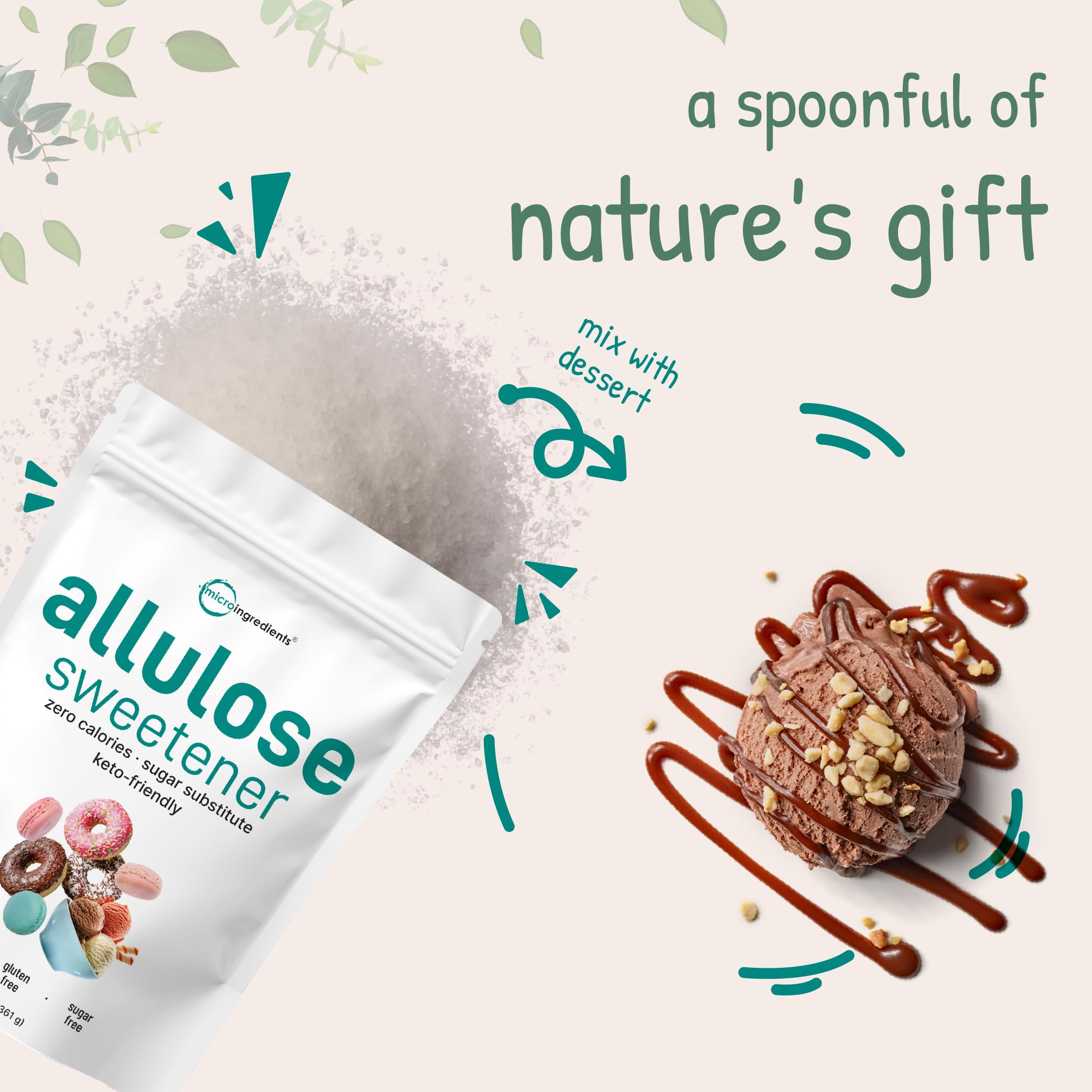 Micro Ingredients allulose suitable for keto and vegan diets as a plant-based sugar alternative.