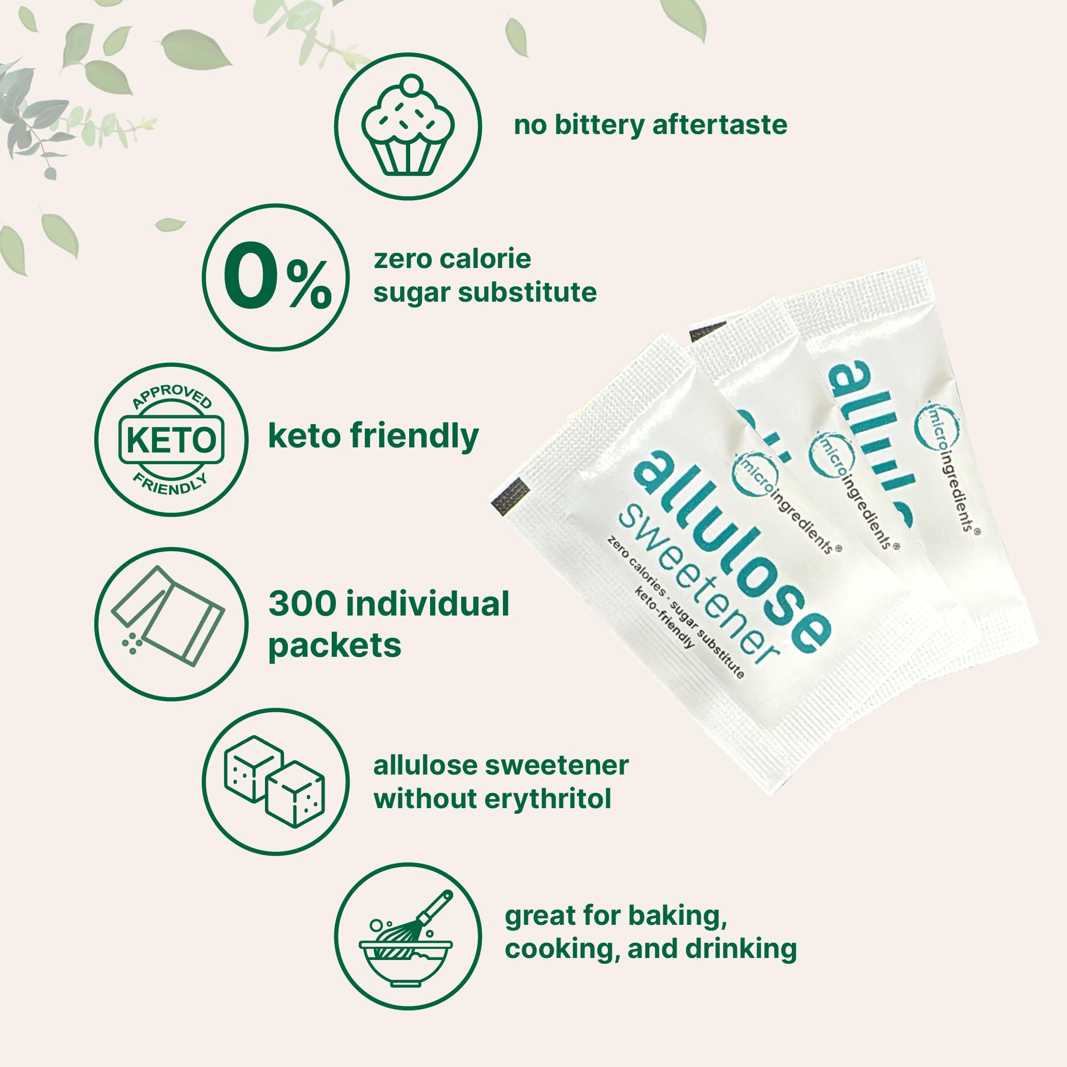 Micro Ingredients allulose packets near baking supplies, ideal for cooking.