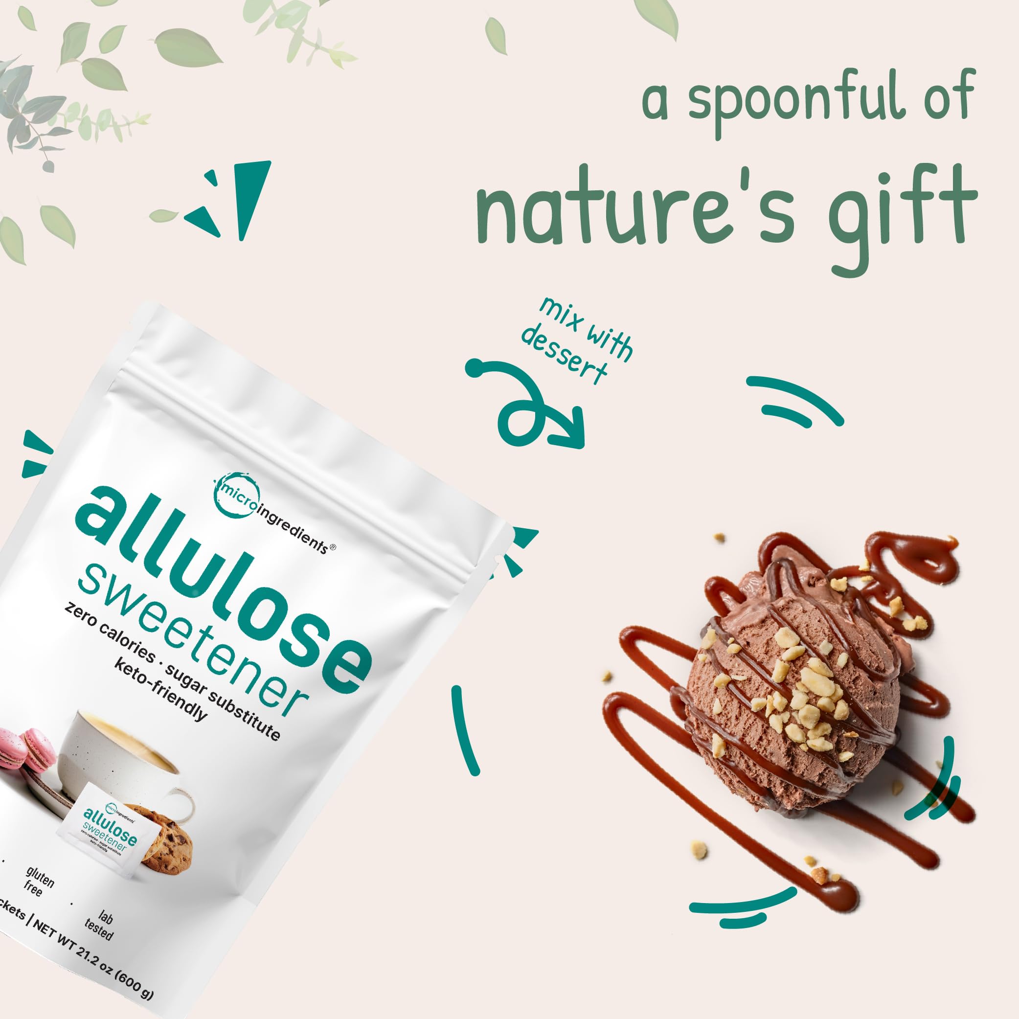 Micro Ingredients allulose packets for on-the-go, zero calories.