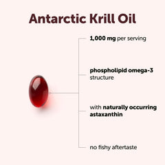 Label of Micro Ingredients Antarctic Krill Oil showing ingredients and nutrients